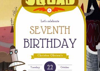 Free Time Squad Birthday Invitations