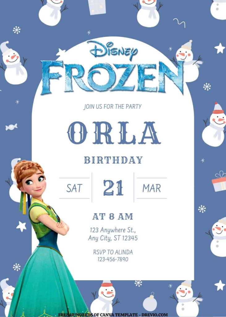 Invitation Template of FREE EDITABLE - 16 Frozen Canva Templates 4