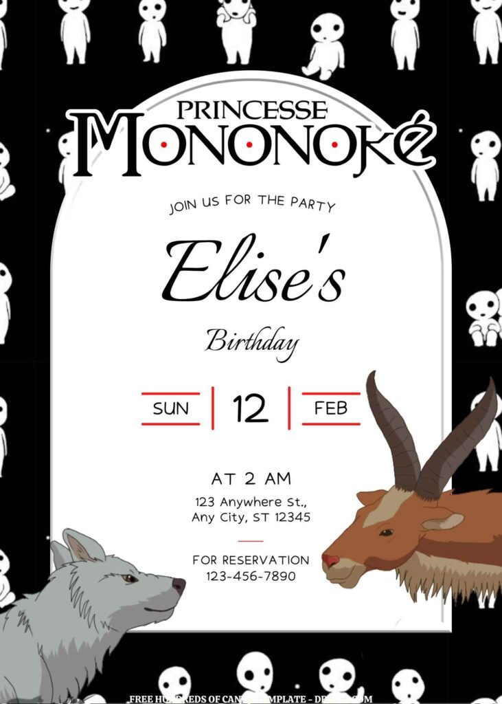 Invitation Template of FREE - 18+ Princess Mononoke Canva Birthday Invitation Templates 6