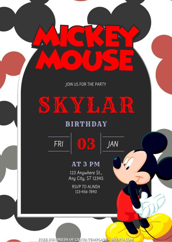 Invitation Template of FREE 20+ Mickey Mouse Canva Birthday Invitation Templates 13