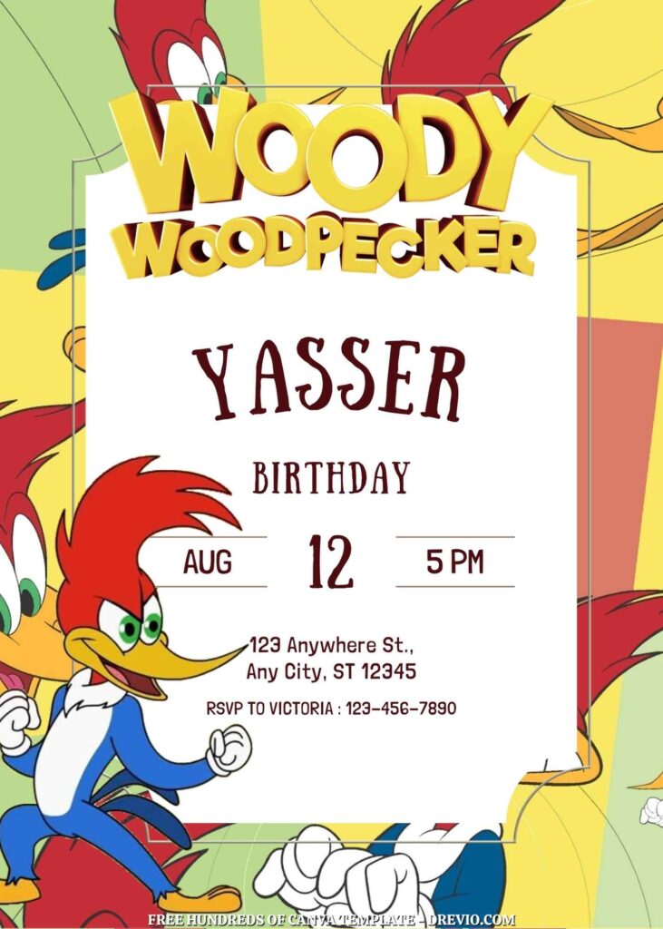 Invitation Template of FREE 20+ The Woody Woodpecker Birthday Canva Invitation Templates 13