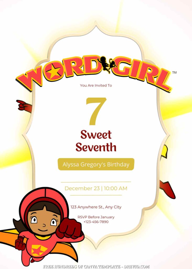 Invitation Template of FREE - 22+ WordGirl Canva Birthday Invitation Templates 13