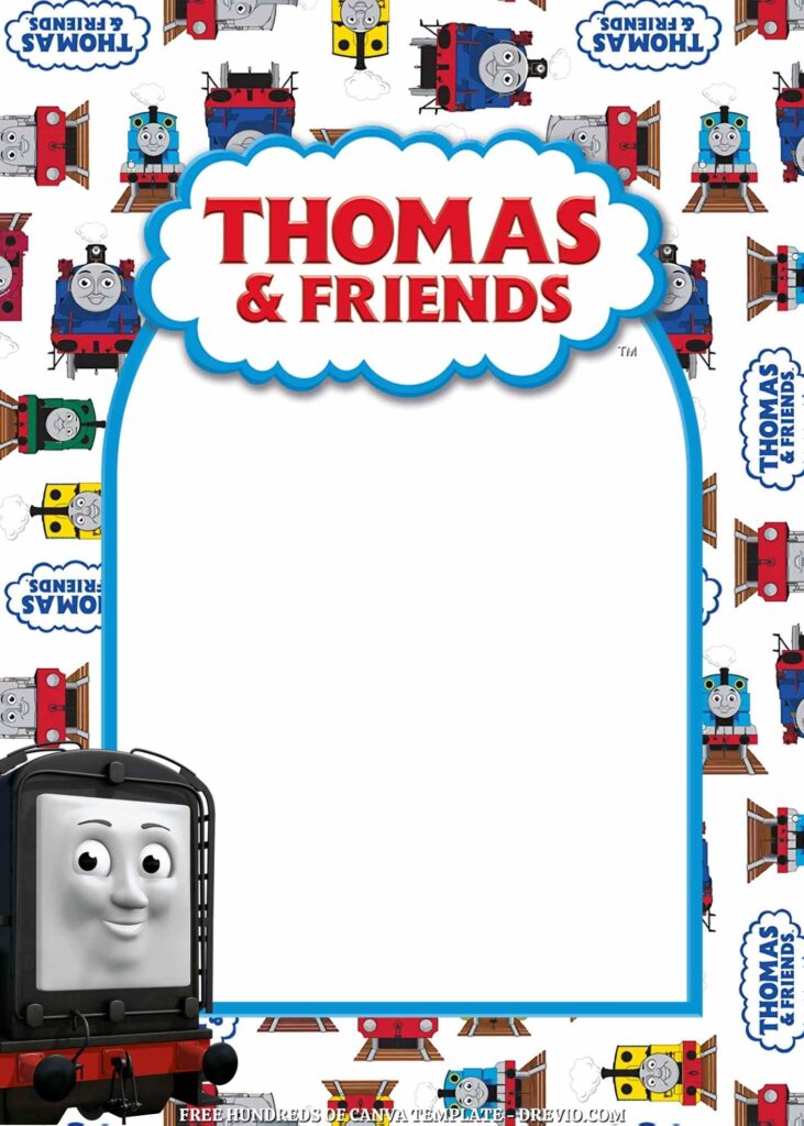 Invitation Template of FREE - 16+ Thomas & Friends Canva Birthday Invitation Templates 14