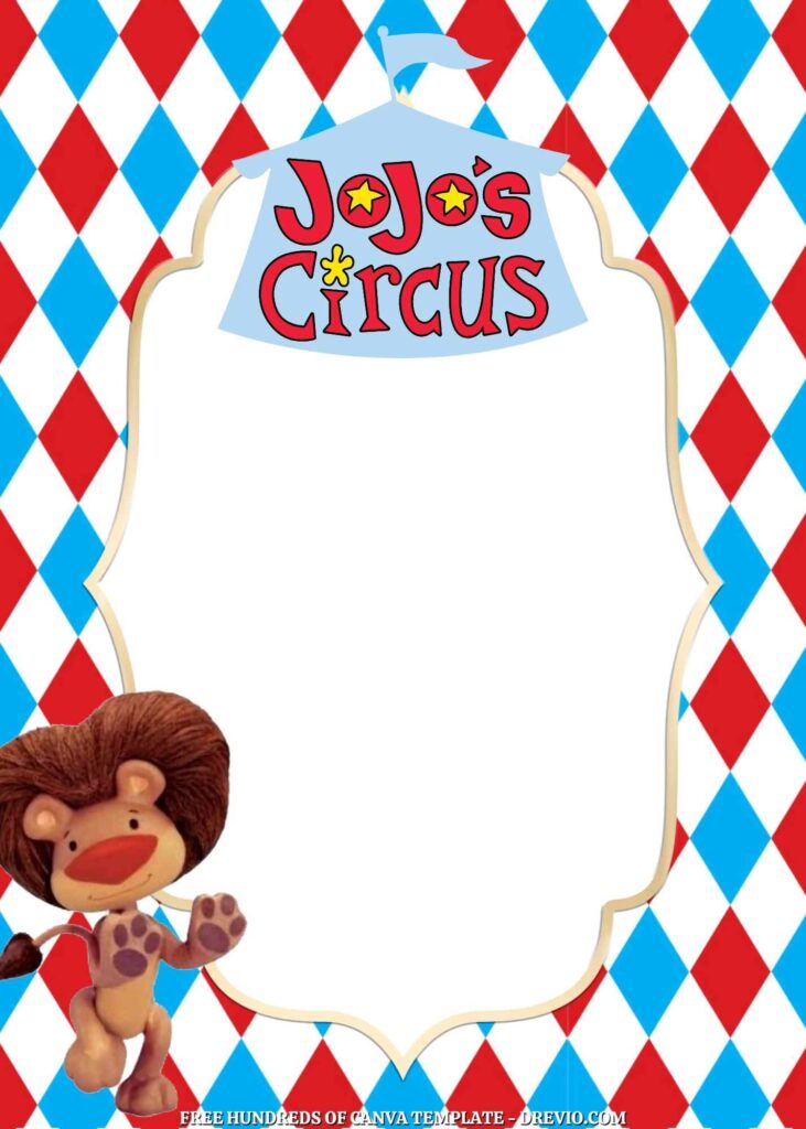 Invitation Template of FREE - 18+ JoJo's Circus Canva Birthday Invitation Templates 14