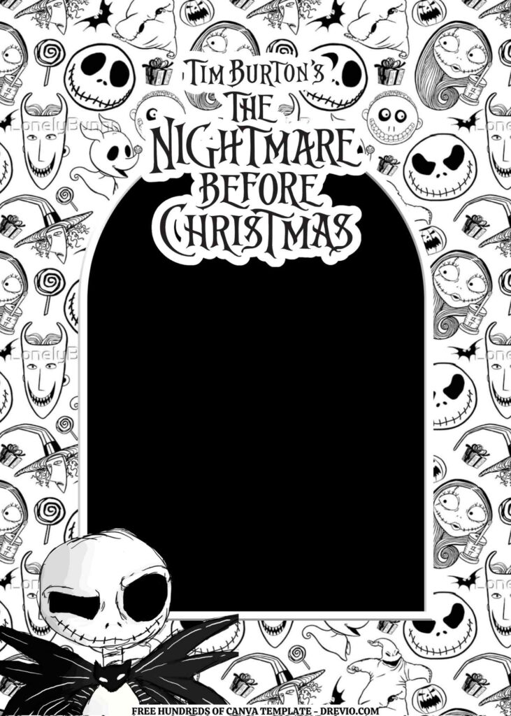 Invitation Template of FREE EDITABLE -  18 The Nightmare Before Christmas Canva Templates 14