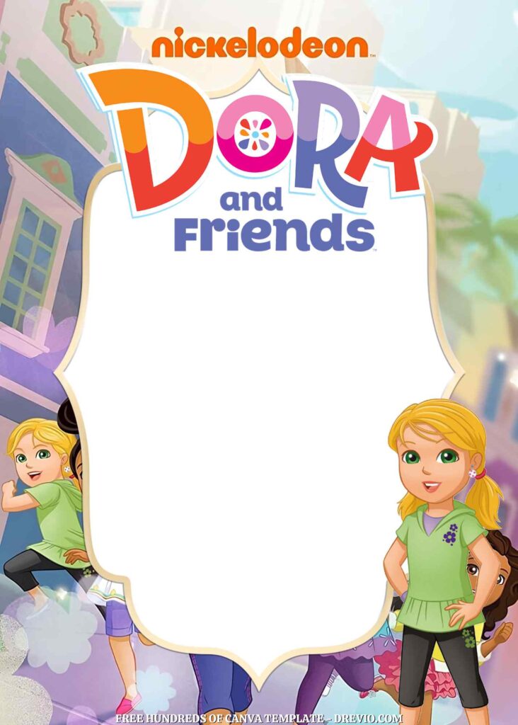 Invitation Template of 14+ Dora and Friends Into the City! Canva Birthday Invitation Templates 1