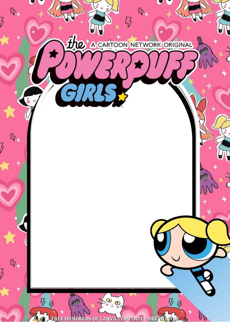 Invitation Template of 14+ The Powerpuff Girls Canva Birthday Invitation Templates 7