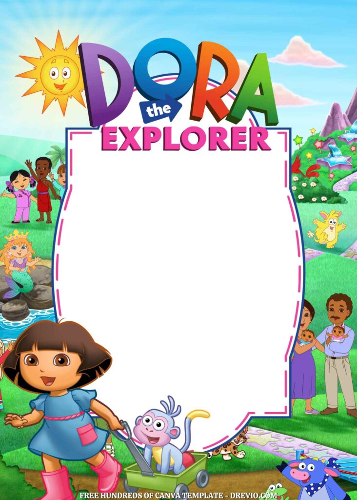 Invitation Template of 14+ Dora the Explorer Canva Birthday Invitation Templates 7