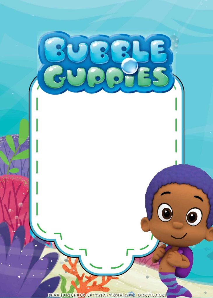 Invitation Template of 18+ Bubble Guppies Canva Birthday Invitation Templates 6