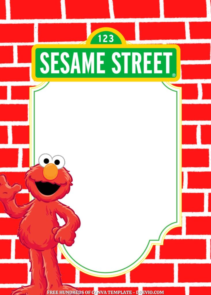 Invitation Template of 18+ Sesame Street Canva Birthday Invitation Templates 7