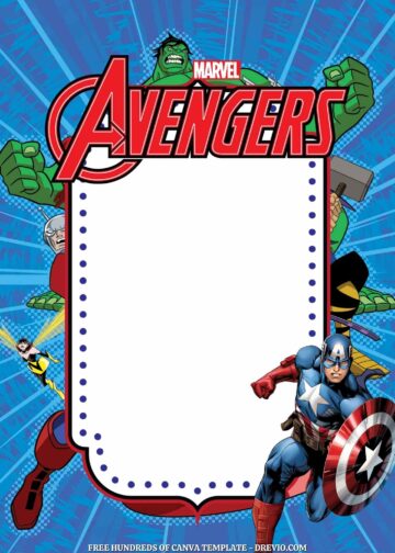 18+ The Avenger Comic Canva Birthday Invitation Templates | Download ...