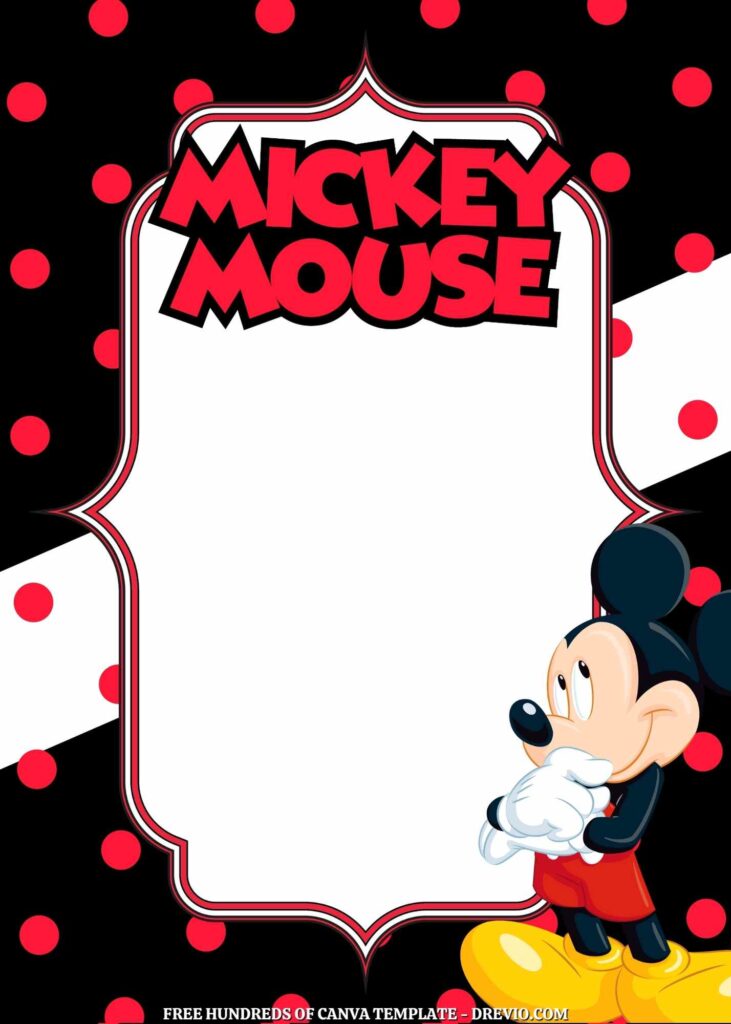 Invitation Template of 20+ Mickey Mouse Canva Birthday Invitation Templates 7