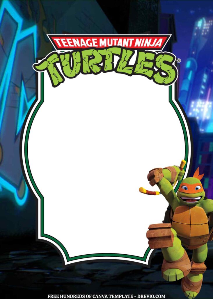 Invitation Template of 20+ Teenage Mutant Ninja Turtles Canva Birthday Invitation Templates 7