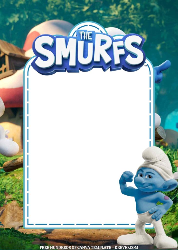 Invitation Template of 22+ The Smurfs Canva Birthday Invitation Templates 7