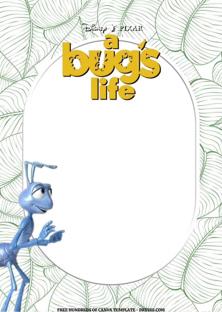 Invitation Template of FREE EDITABLE -  20 A Bug's Life Canva Templates 14