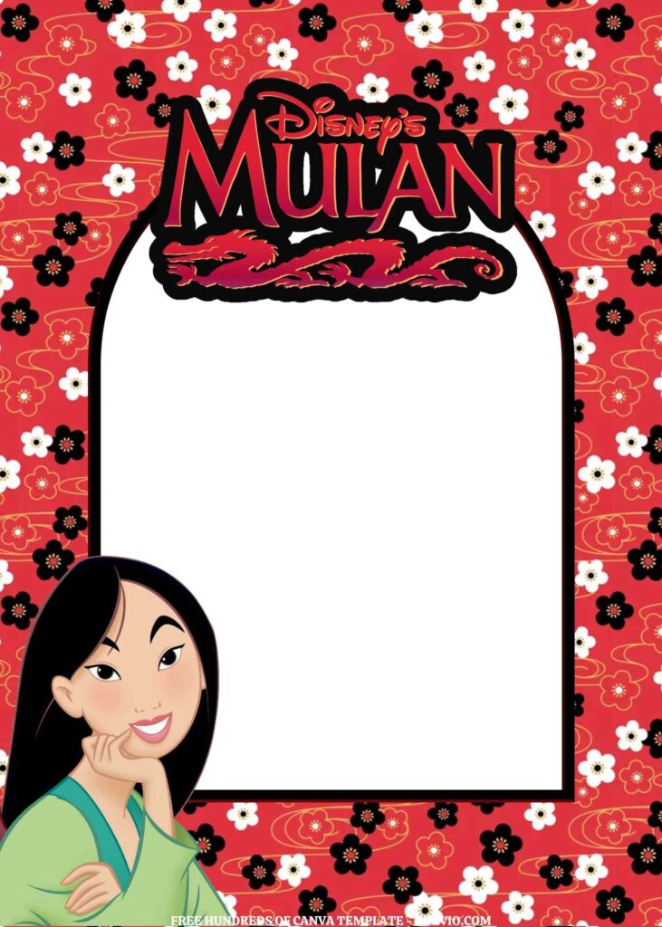 Invitation Template of FREE EDITABLE -  20 Mulan Canva Templates 14