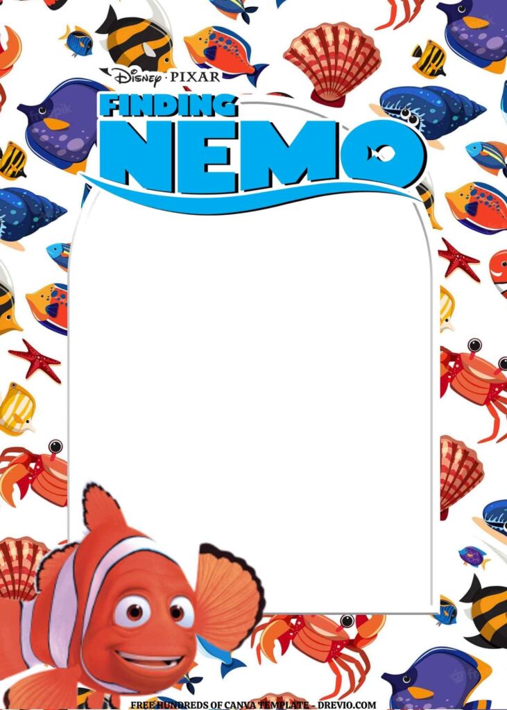 Invitation Template of FREE EDITABLE - 20 Finding Nemo Canva Templates 14