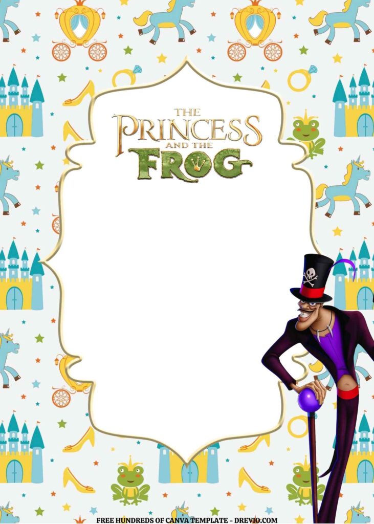 Invitation Template of FREE EDITABLE - 14 The Princess and the Frog Canva Templates 14