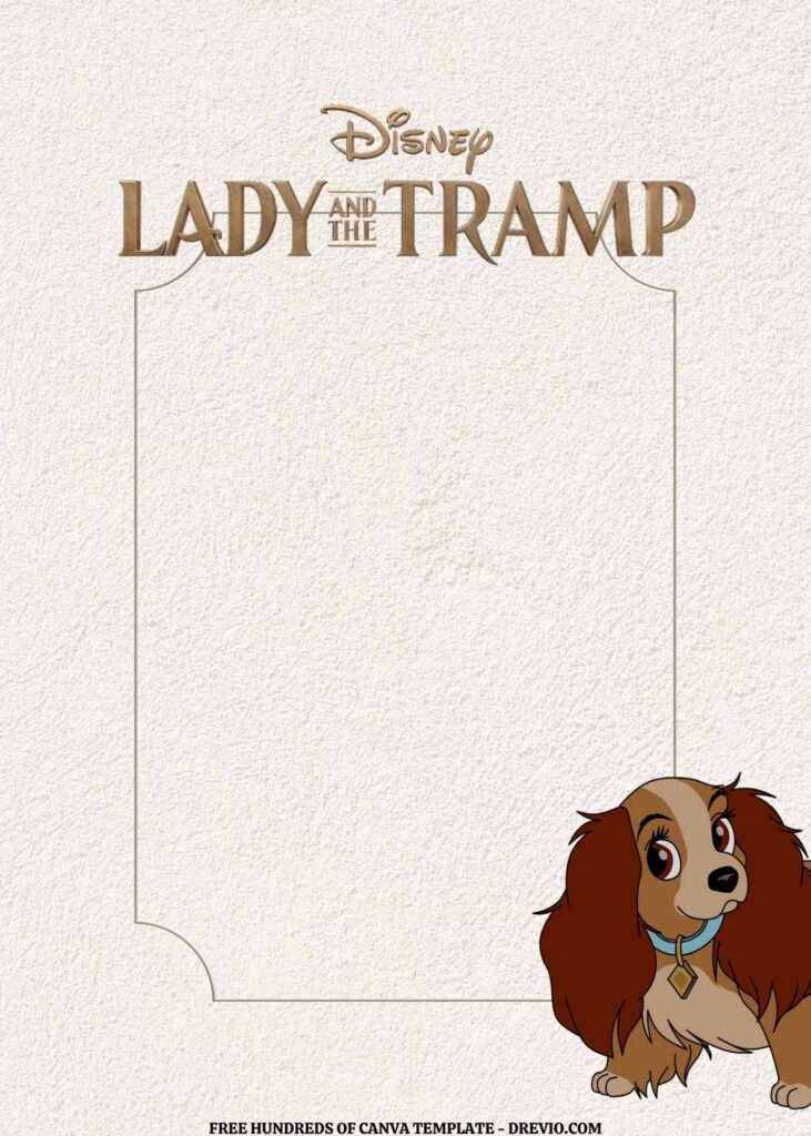 Invitation Template of FREE EDITABLE - 16 Lady and the Tramp Canva Templates 14