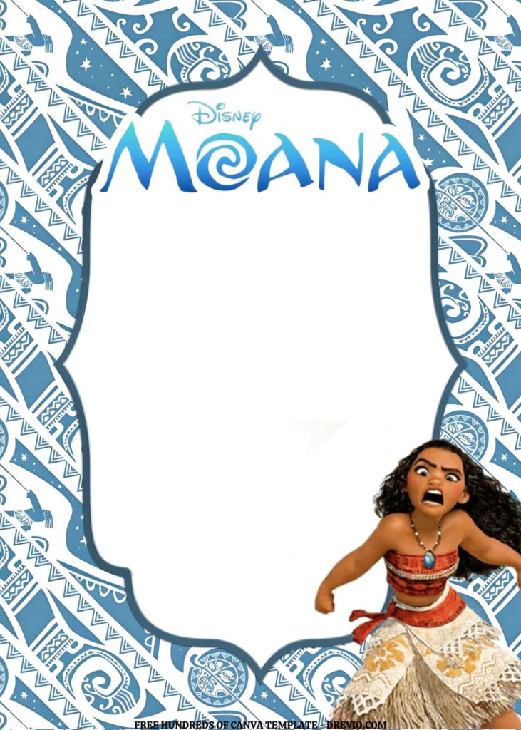 Invitation Template of FREE EDITABLE - 16 Moana Canva Templates 3