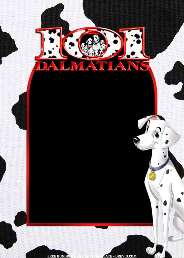 Invitation Template of FREE EDITABLE - 16 101 Dalmatians Canva Templates 14