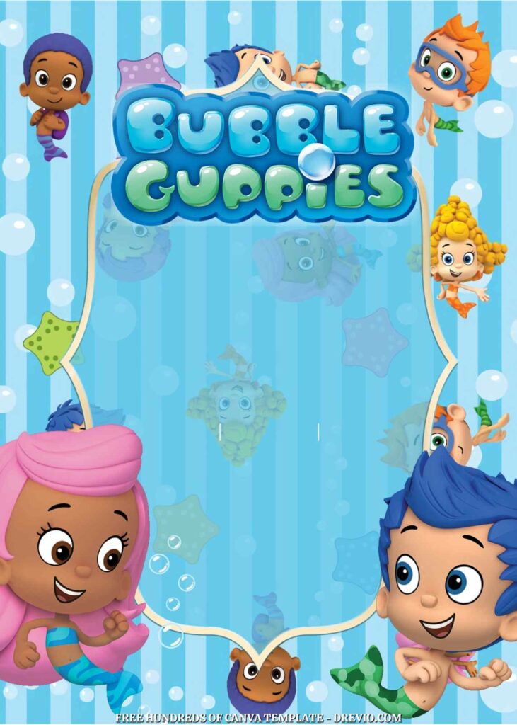 Invitation Template of FREE - 20+ Bubble Guppies Birthday Canva Invitation Templates 14