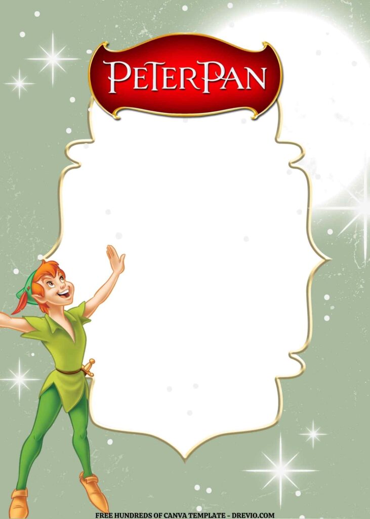 Invitation Template of FREE EDITABLE - 16 Peter Pan Canva Templates 14