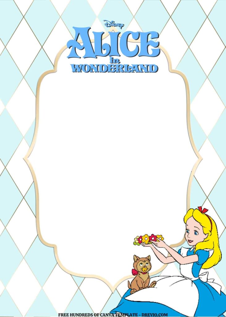 Invitation Template of FREE EDITABLE - 16 Alice in Wonderland Canva Templates 14