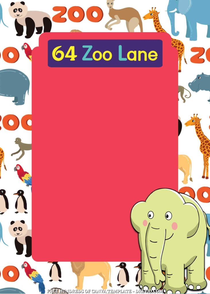 Invitation Template of FREE 22+ 64 Zoo Lane Canva Birthday Invitation Templates 14