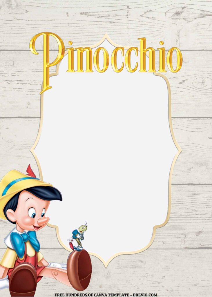 Invitation Template of FREE EDITABLE - 16 Pinocchio Canva Templates 14