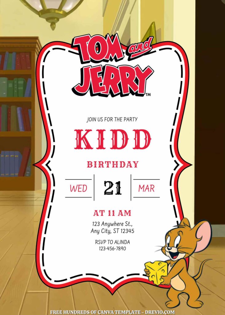 Free Tom & Jerry Birthday Invitations