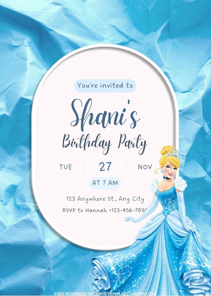 Invitation Template of FREE EDITABLE - 16 Cinderella Canva Templates 15