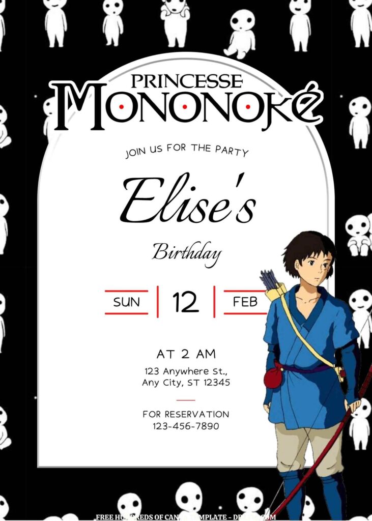 Invitation Template of FREE - 18+ Princess Mononoke Canva Birthday Invitation Templates 4