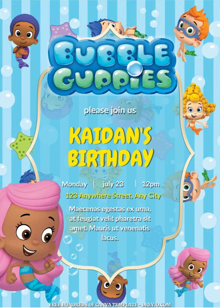 Invitation Template of FREE - 20+ Bubble Guppies Birthday Canva Invitation Templates 15