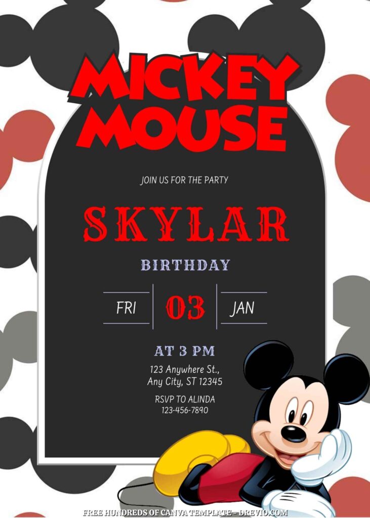 Invitation Template of FREE 20+ Mickey Mouse Canva Birthday Invitation Templates 15