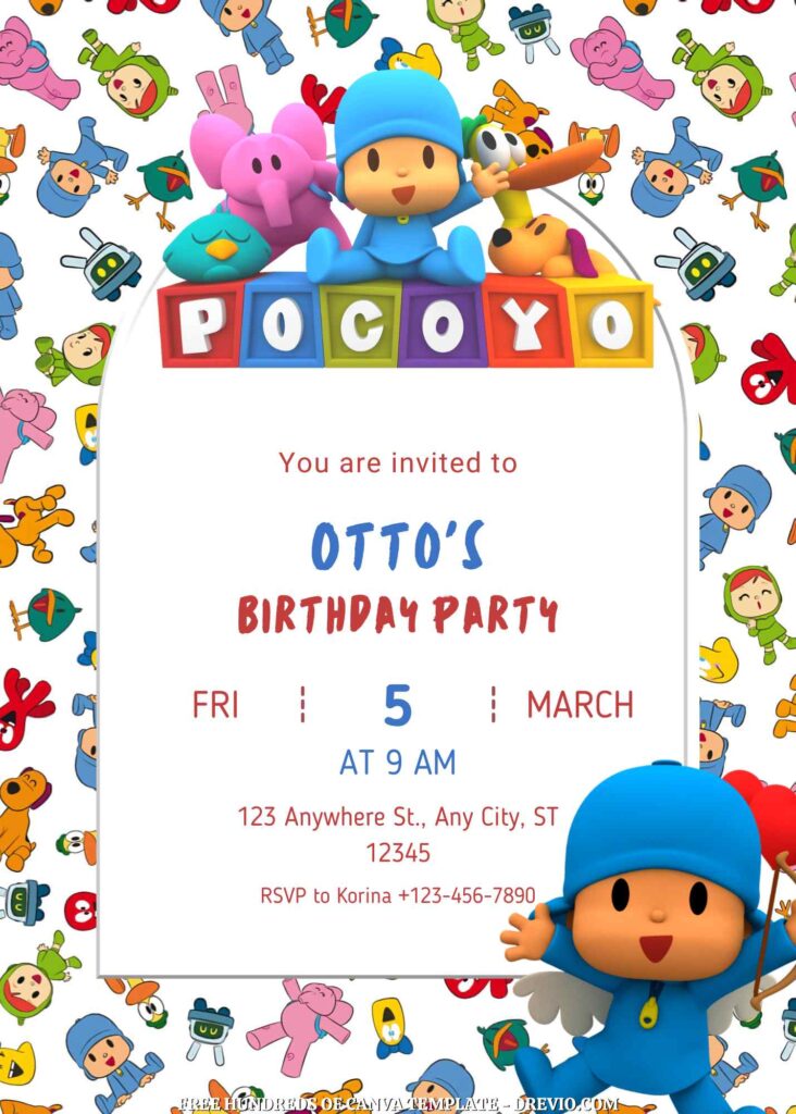 Invitation Template of FREE - 20+ Pocoyo Canva Birthday Invitation Templates 15