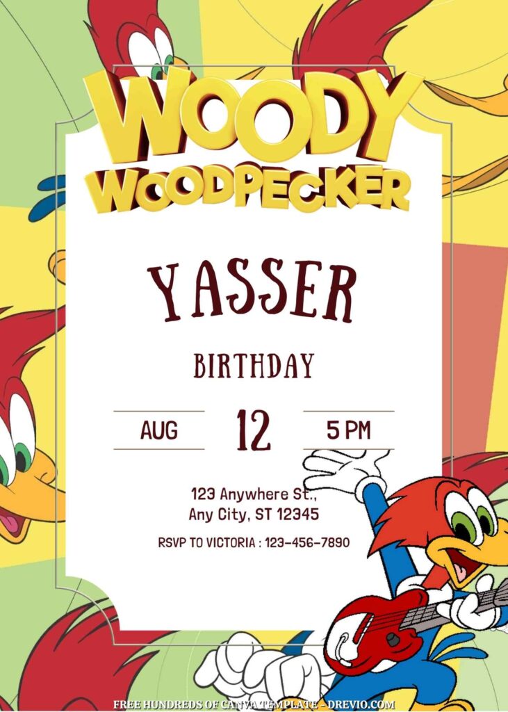 Invitation Template of FREE 20+ The Woody Woodpecker Birthday Canva Invitation Templates 15