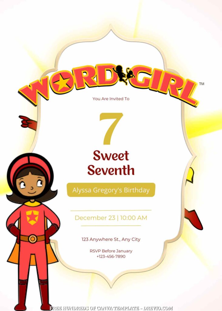 Invitation Template of FREE - 22+ WordGirl Canva Birthday Invitation Templates 15