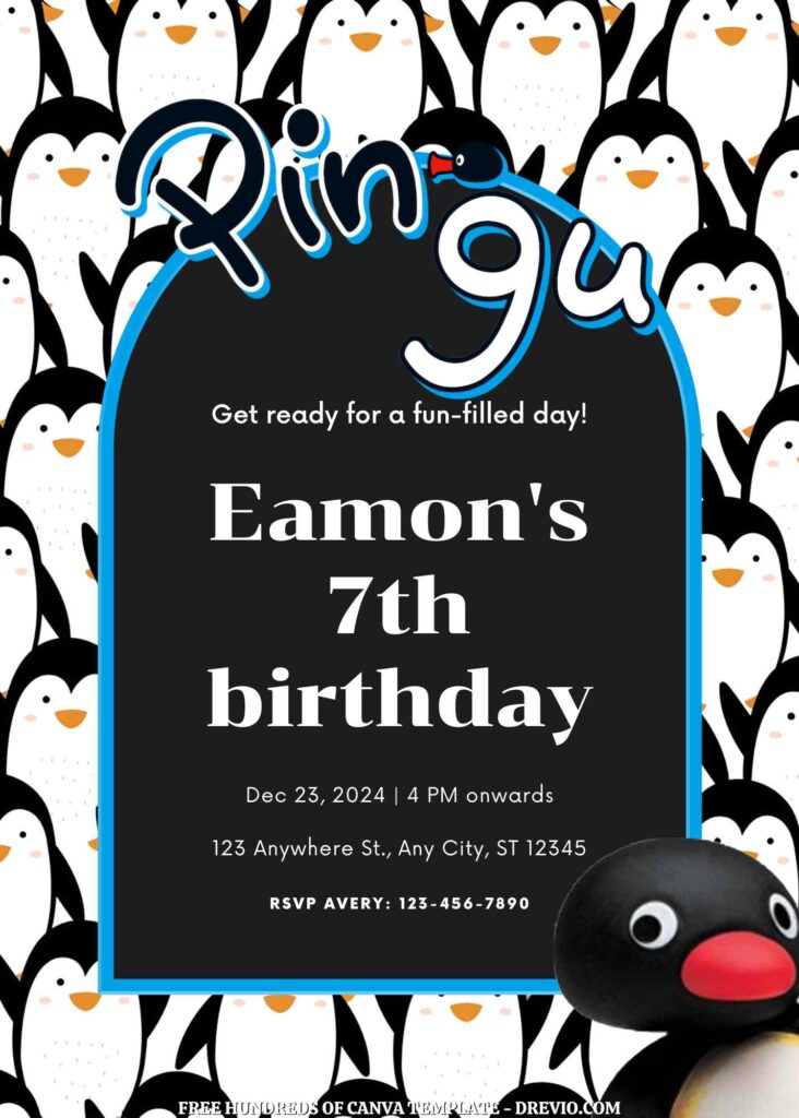 Invitation Template of FREE - 16+ Pingu Canva Birthday Invitation Templates 15