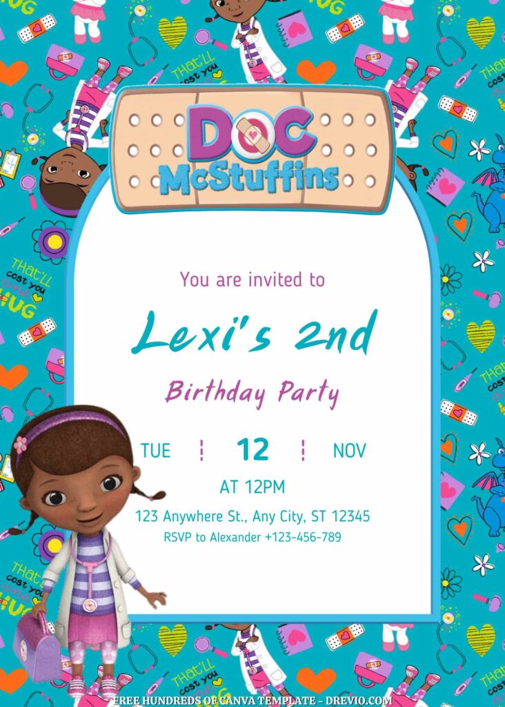 Invitation Template of FREE - 18+ Doc McStuffins Canva Birthday Invitation Template 15