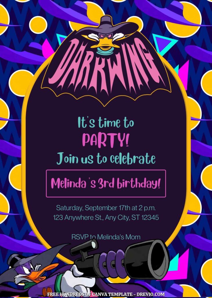 Invitation Template of FREE - 18+ Darkwing Duck Canva Birthday Invitation Templates 15