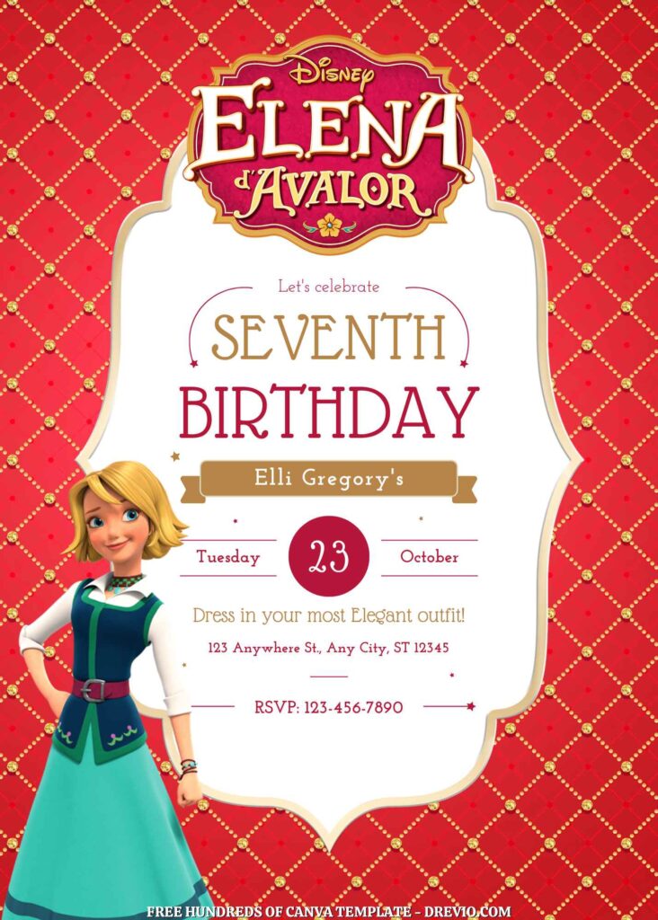 Invitation Template of FREE - 18+ Elena of Avalor Canva Birthday Invitation Templates 15