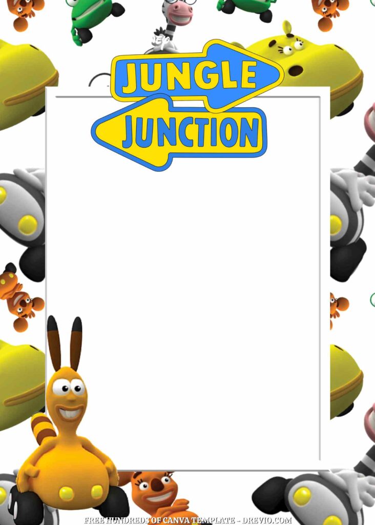 Invitation Template of 20+ Jungle Junction Canva Birthday Invitation Templates 8