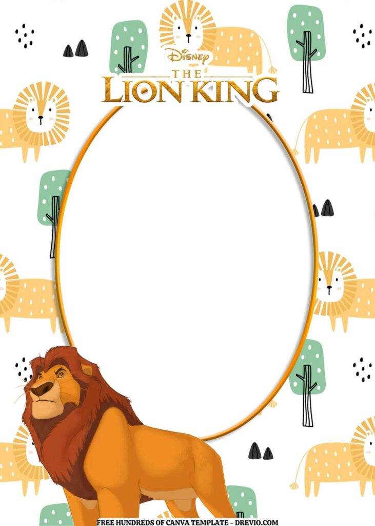 Invitation Template of FREE EDITABLE -  18 The Lion King Canva Templates 16