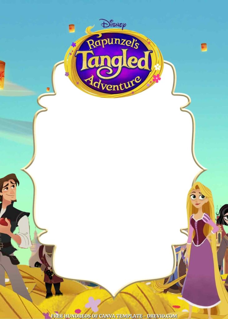 Invitation Template of 22+ Rapunzel's Tangled Adventure Canva Birthday Invitation Templates 10