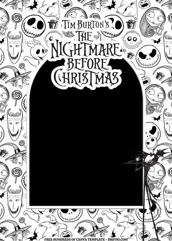 Invitation Template of FREE EDITABLE -  18 The Nightmare Before Christmas Canva Templates 16