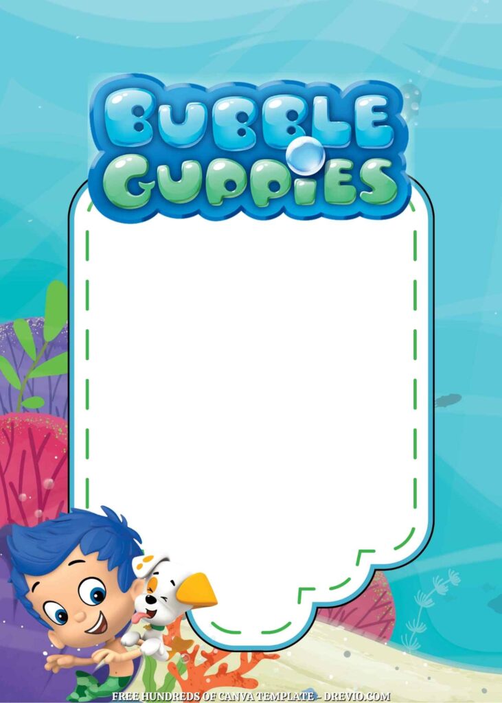 Invitation Template of 18+ Bubble Guppies Canva Birthday Invitation Templates 8