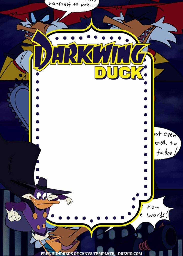 Invitation Template of 20+ Darkwing Duck Canva Birthday Invitation Templates 8