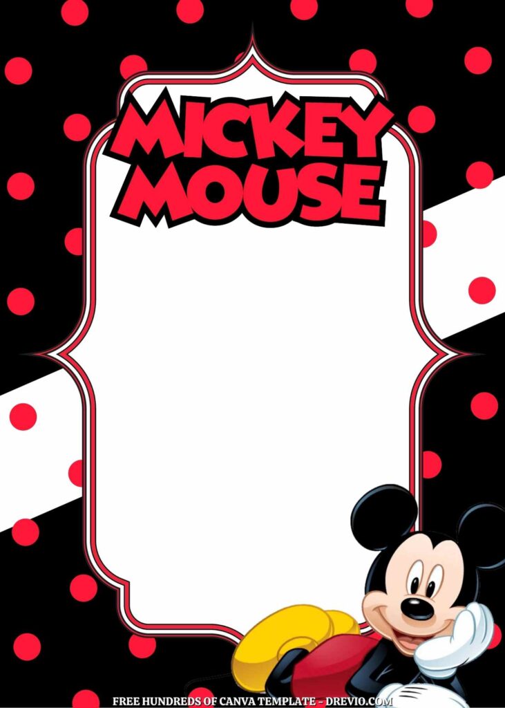 Invitation Template of 20+ Mickey Mouse Canva Birthday Invitation Templates 8