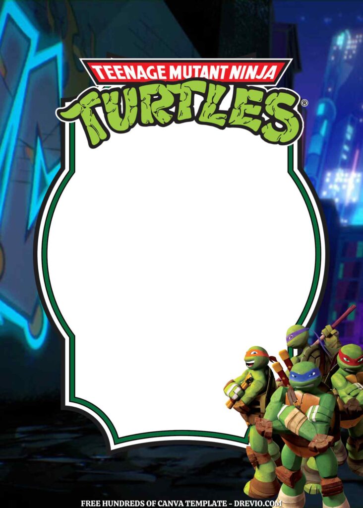 Invitation Template of 20+ Teenage Mutant Ninja Turtles Canva Birthday Invitation Templates 8